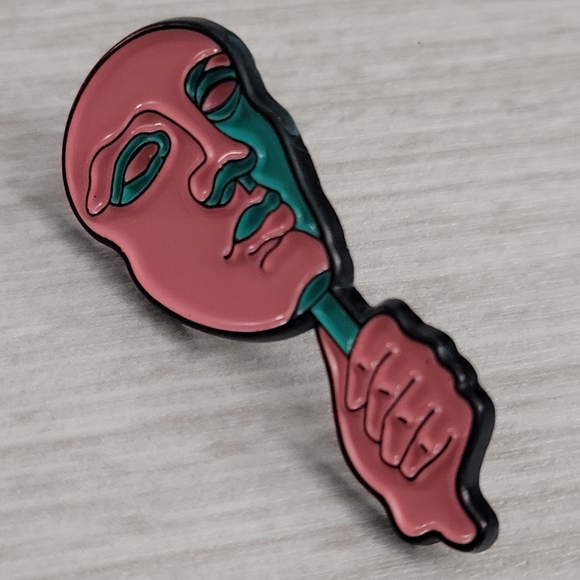 Pop Art Dramatic Mask Enamel Pin - Picture 3 of 10